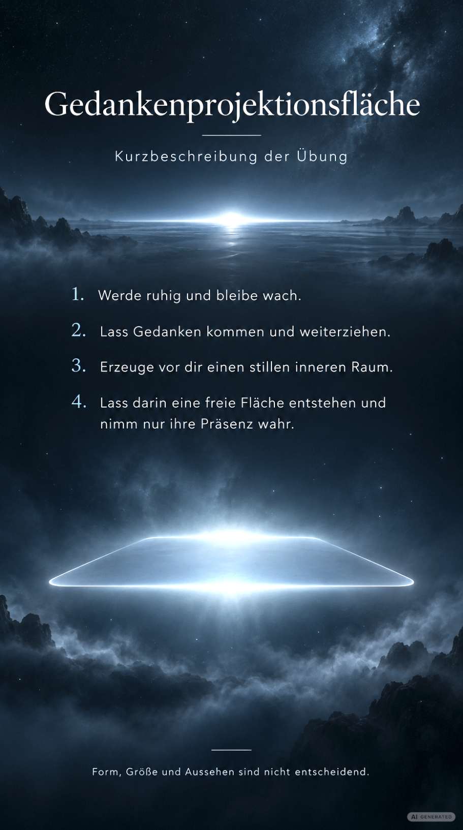 Übung 1 Beschreibung der Übung zur Gedankenprojektionsfläche