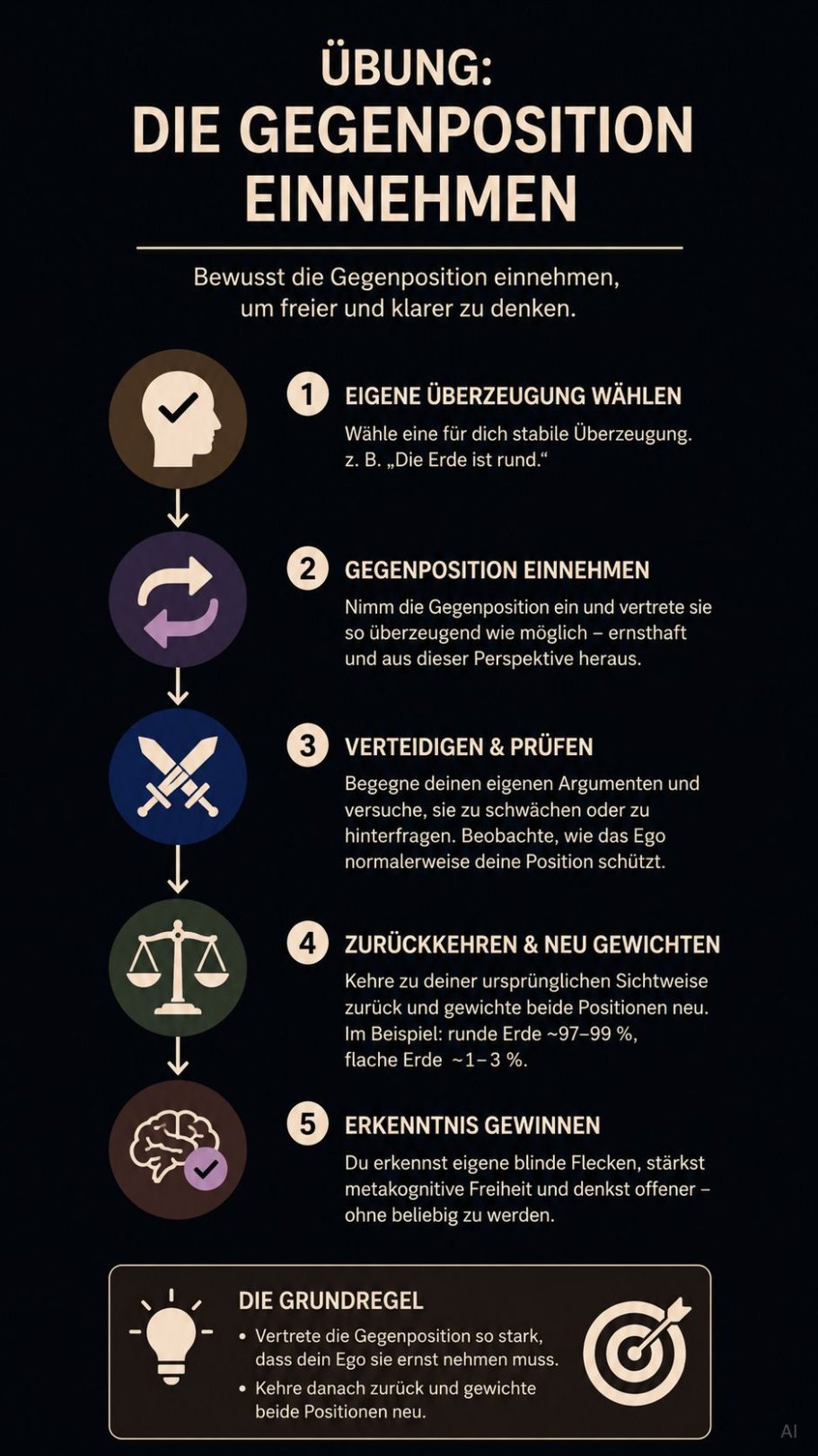 Stabilität Diagramm zur Darstellung des Ankersystems und Konzepten mit Symbolen und Erklärungen.