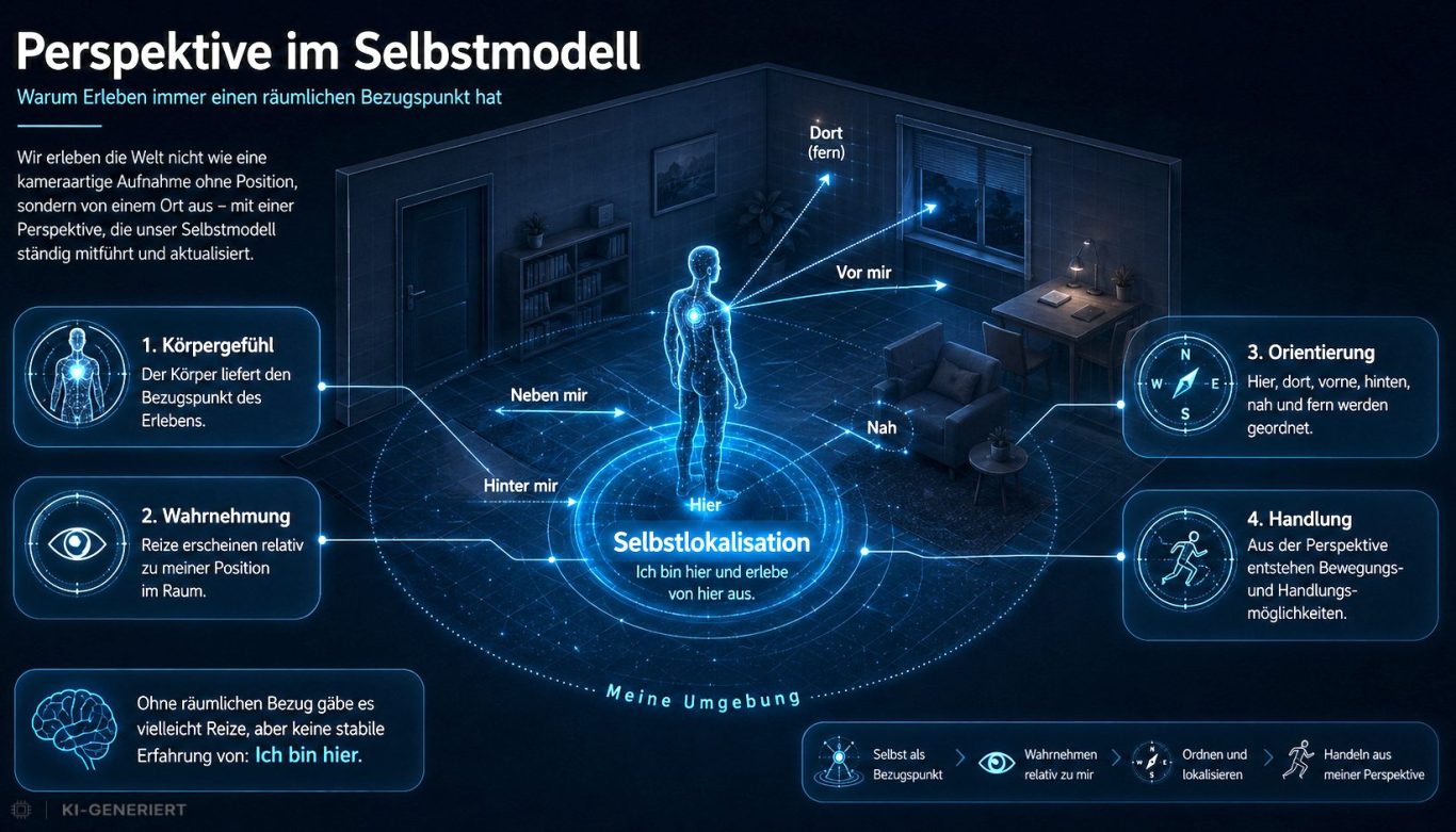 Perspektive im Selbstmodell: Visualisierung von Daten und Interaktionen in einem Raum.