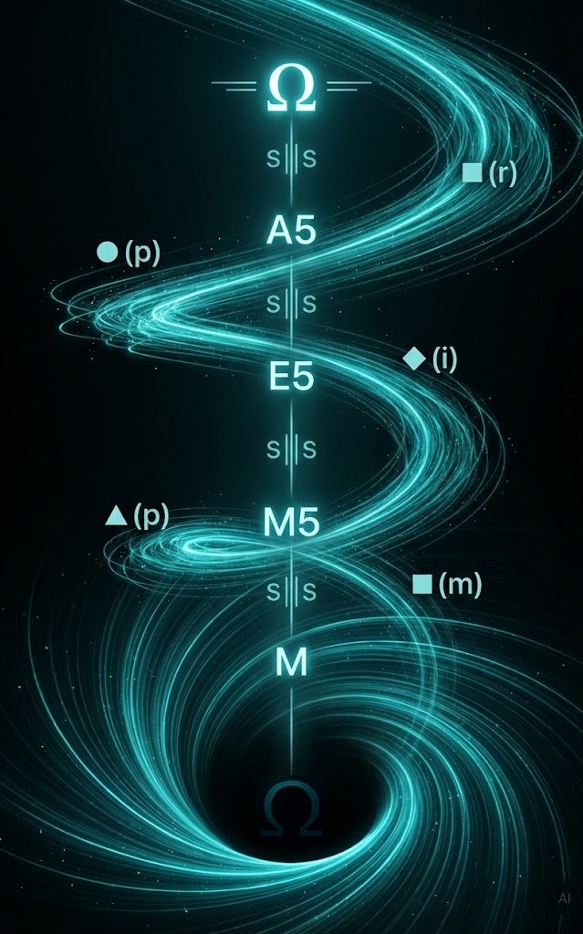 Formel innenwelt Eine spiralförmige Grafik mit symbolischen Markierungen und leuchtenden, bluetönen Linien.