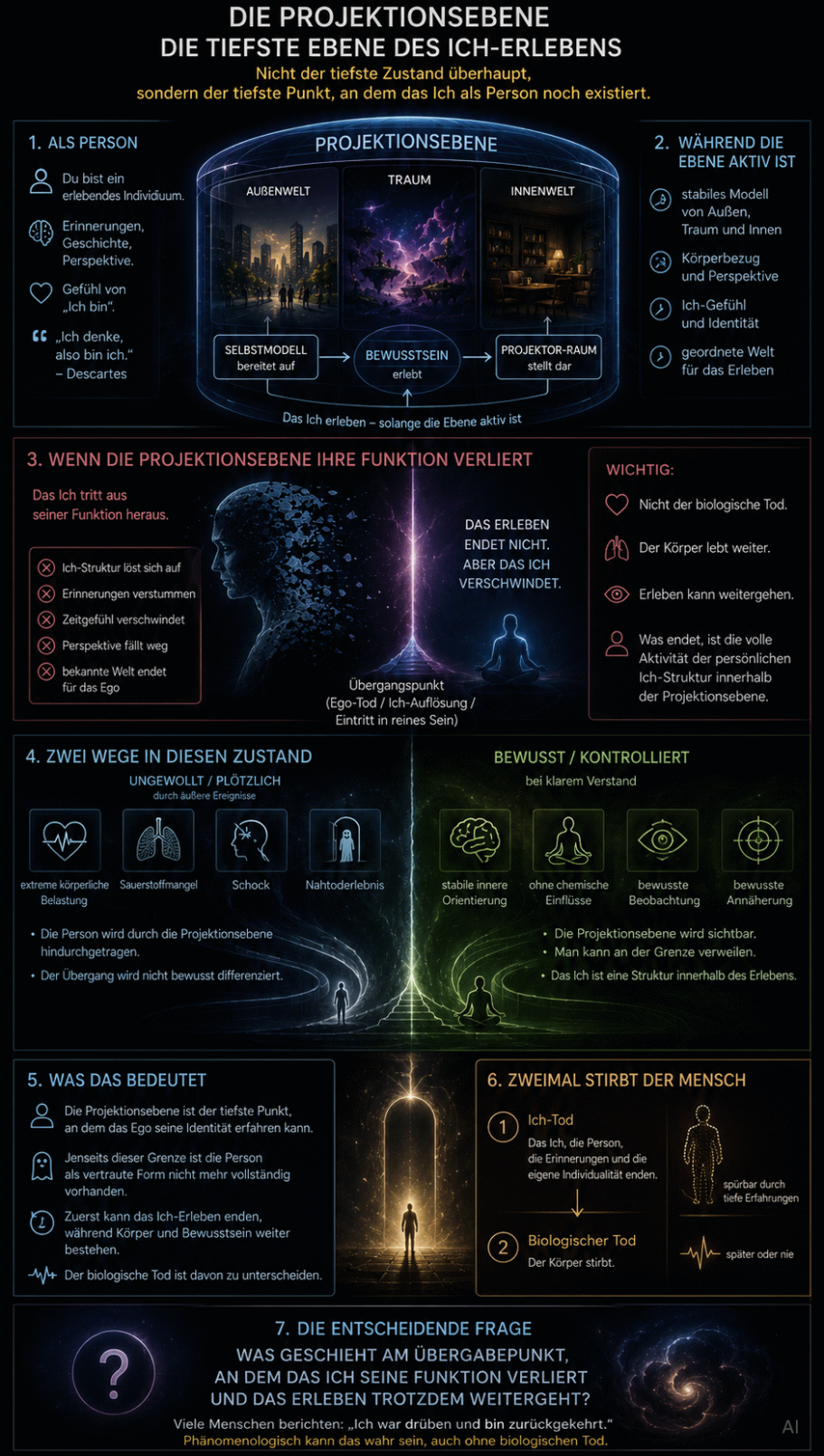 Projektionsebene Infografik über die pulsierende Transformation, mit grafischen Darstellungen und Erklärungen.