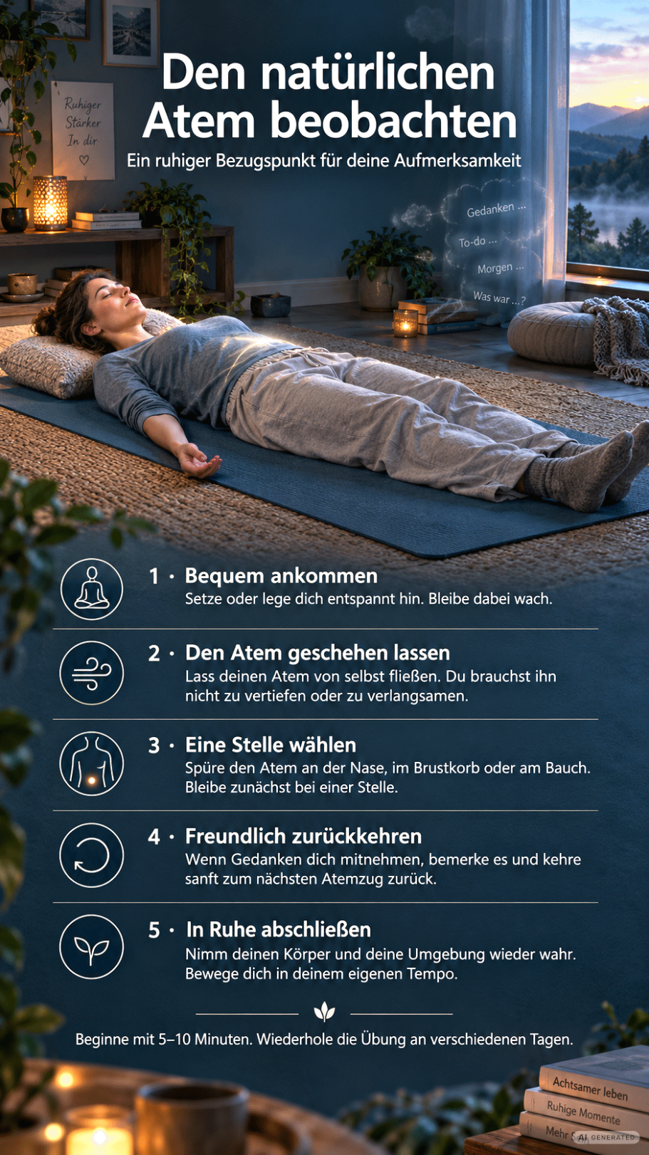 Anapanasati Übung Meditation Anleitung zu Anapanasati