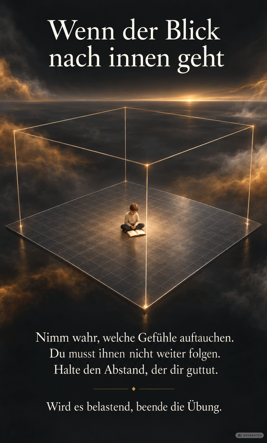 Wenn der Blick nach innen geht Ein Junge sitzt allein in einem Raum vor seinem Buch.