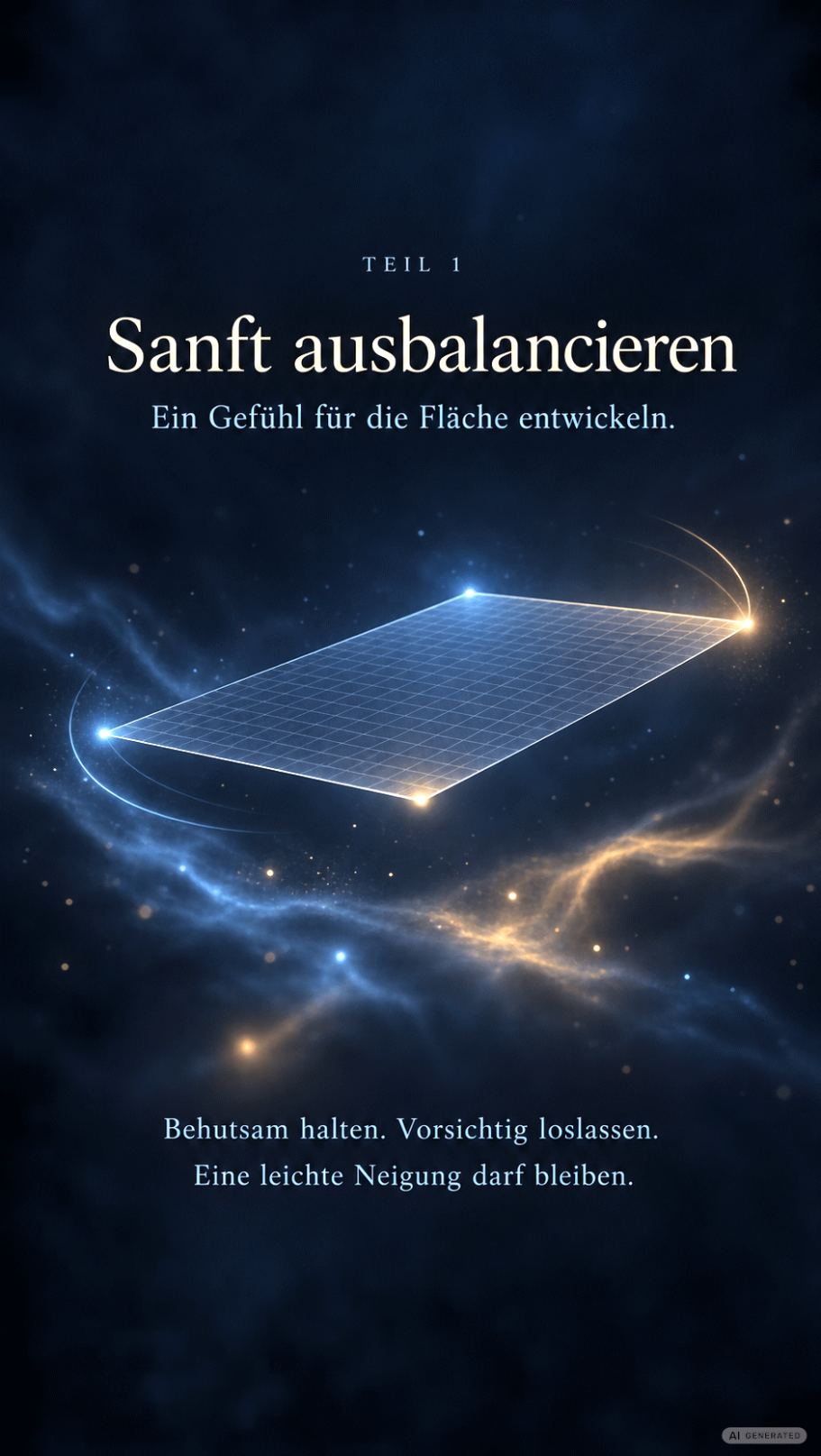 Stanft ausbalancieren Abbildung einer Gedankenprojektionsfläche in der Innenwelt. Mit kurzer Erklärung im Bild zum ausbalancieren