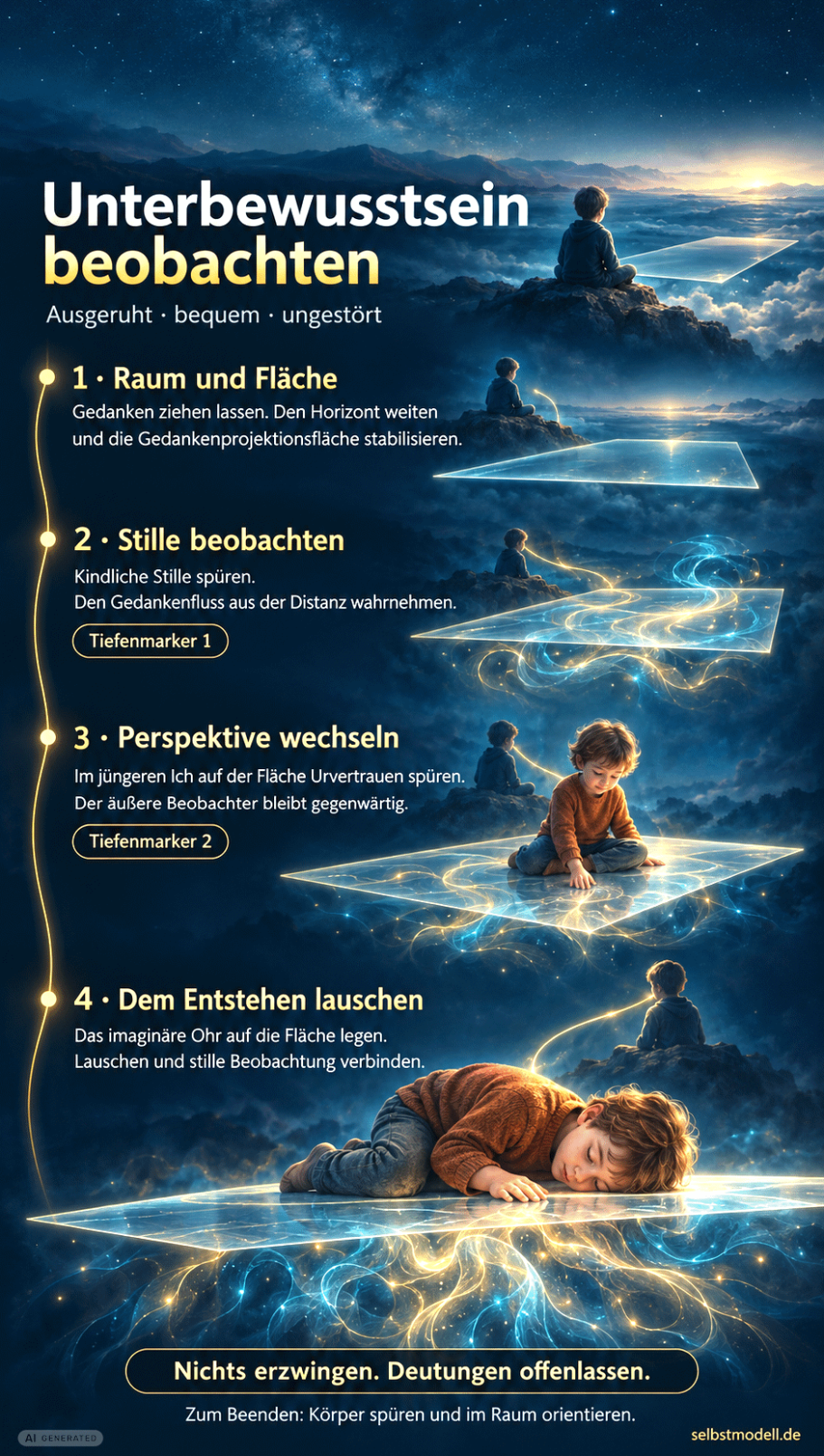 Unterbewusstsein beobachten Schematische Erklärung zur Übung, Unterbewusstsein beobachten