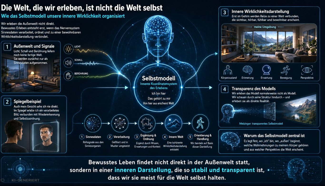 Grafik, die das Konzept der Welt und deren Interaktionen visuell darstellt.