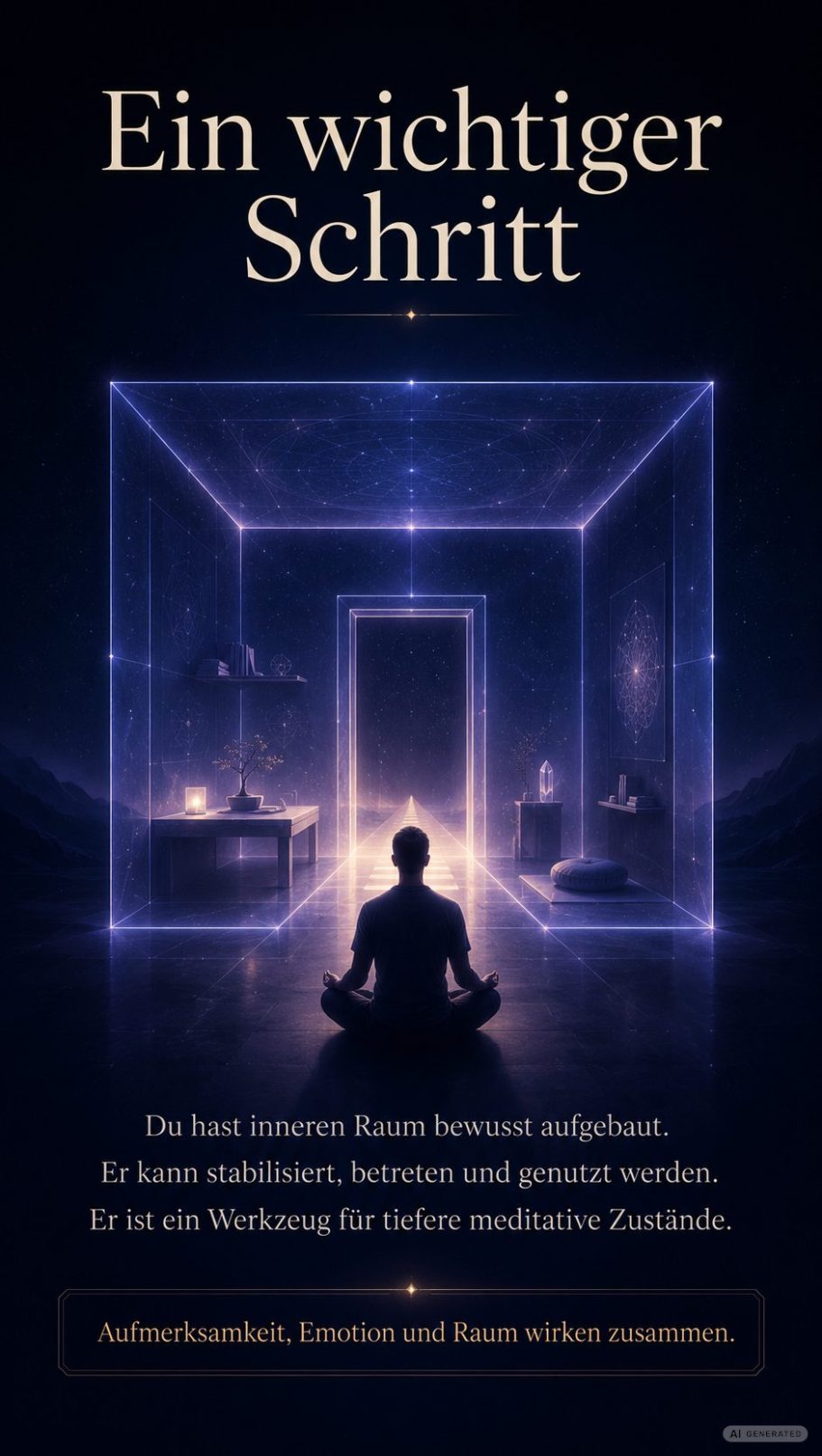 Ein wichtiger Schritt Was es bedeutet wenn man Mental den Moment erreicht hat, wo Raum erschaffen wurde.