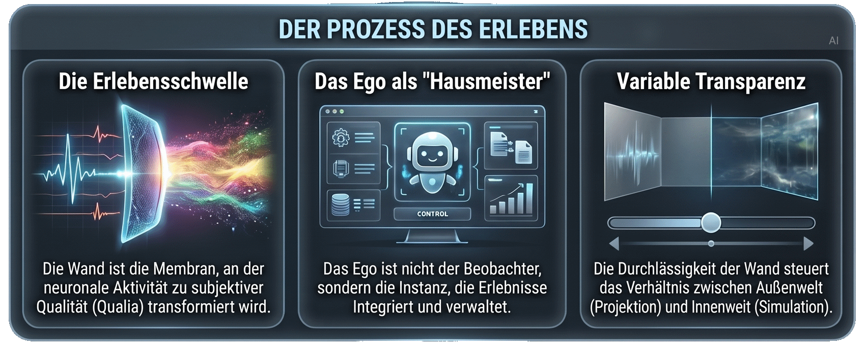 Erleben der Welt2 Darstellung des Prozesses des Sehens mit Grafiken zu Licht, Wahrnehmung und Transparenz.