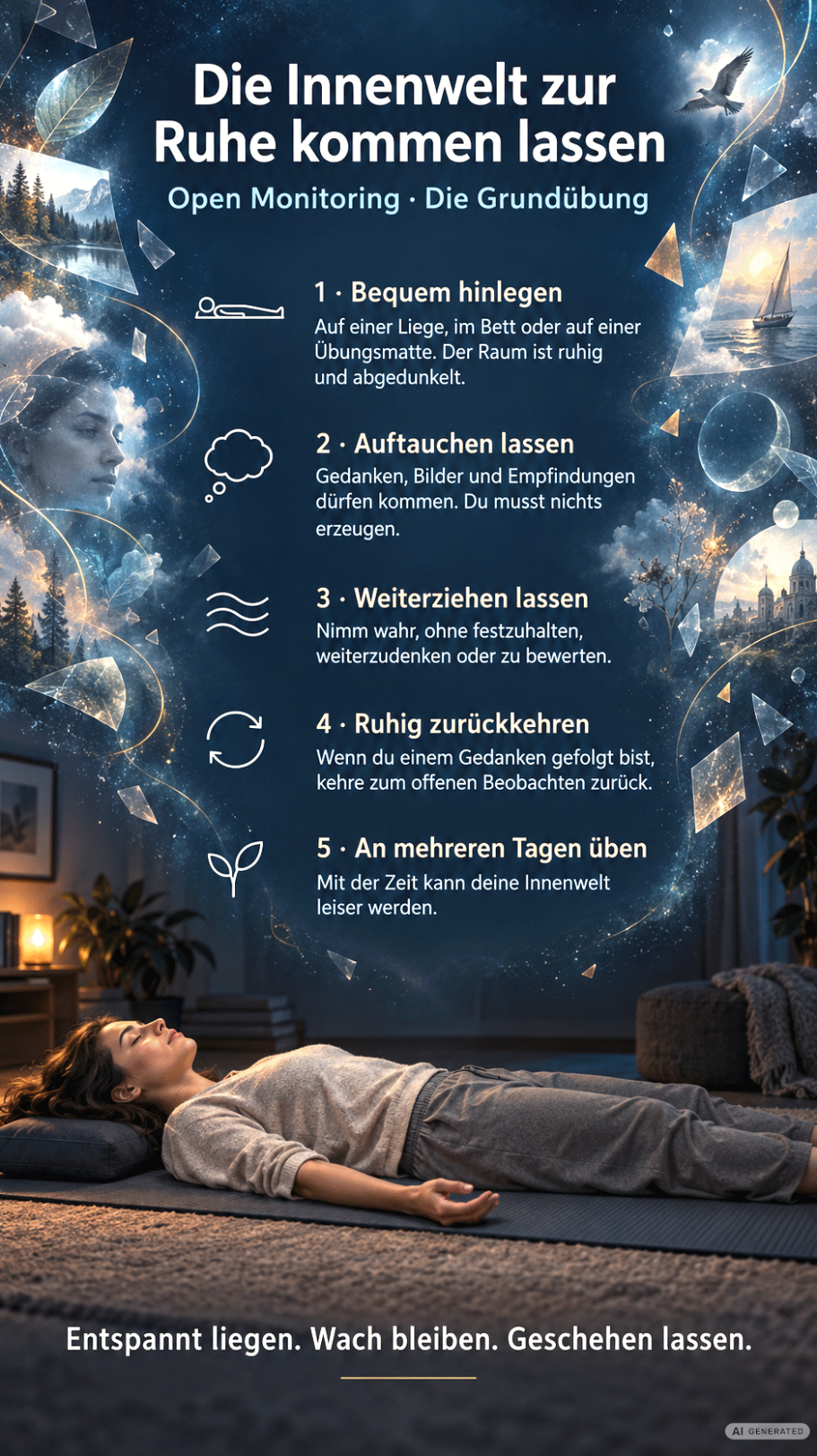 Open Monitoring Übung Meditation Anleitung zu Open Monitoring