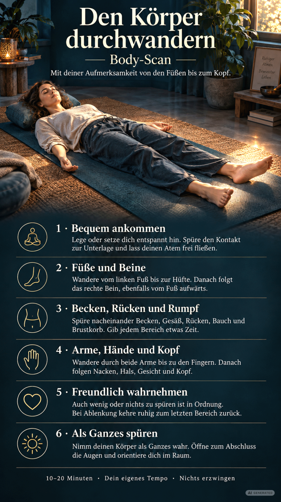 Body Scan Übung Meditation Anleitung zu Body Scan